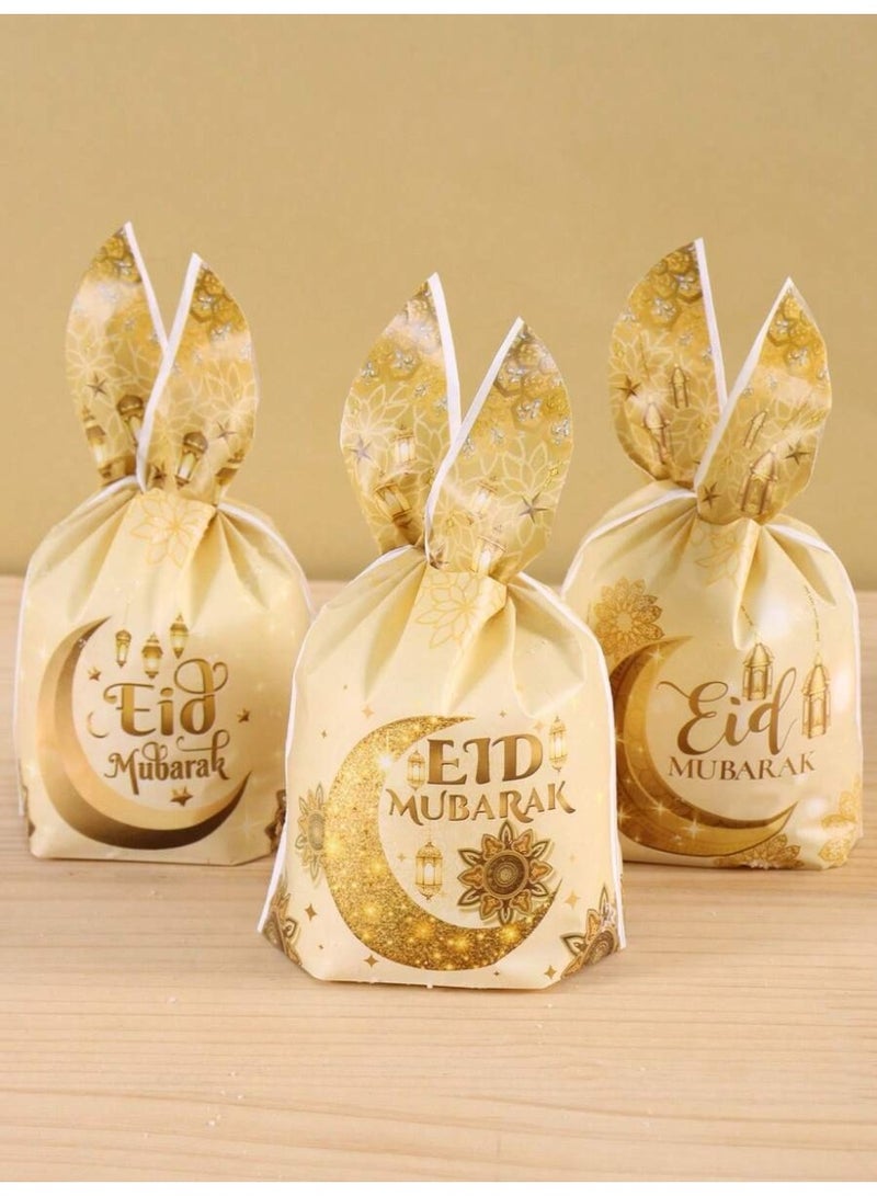 Eid giveaway bags gold Eid Mubarak gift bags for elegant sweets and gift presentation-25 Pcs - Image 1